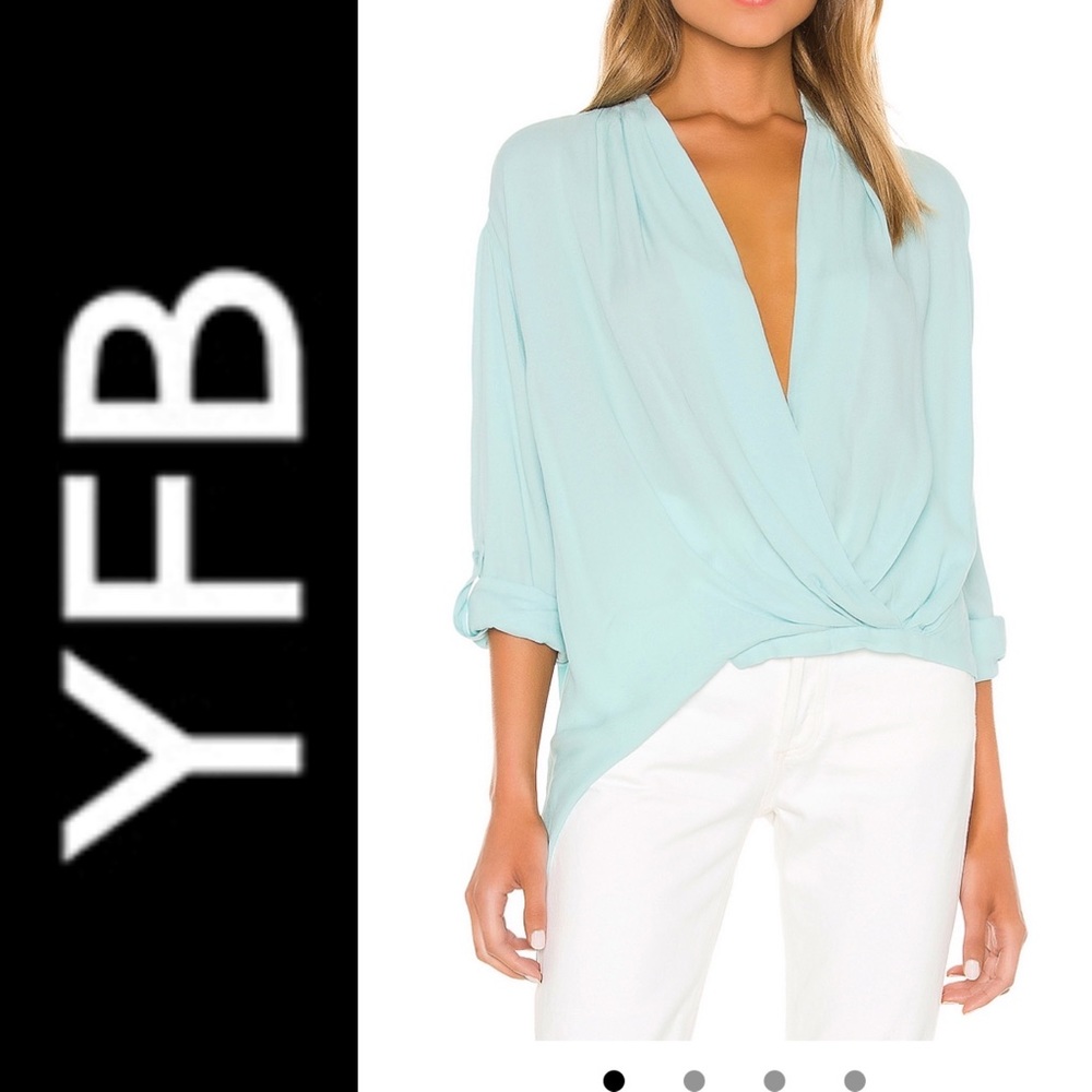 YOUNG FABULOUS & BROKE Aqua Corinne Top